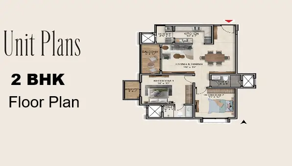The Prestige Place 2 BHK Floor Plan