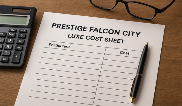 The Prestige Place Cost Sheet